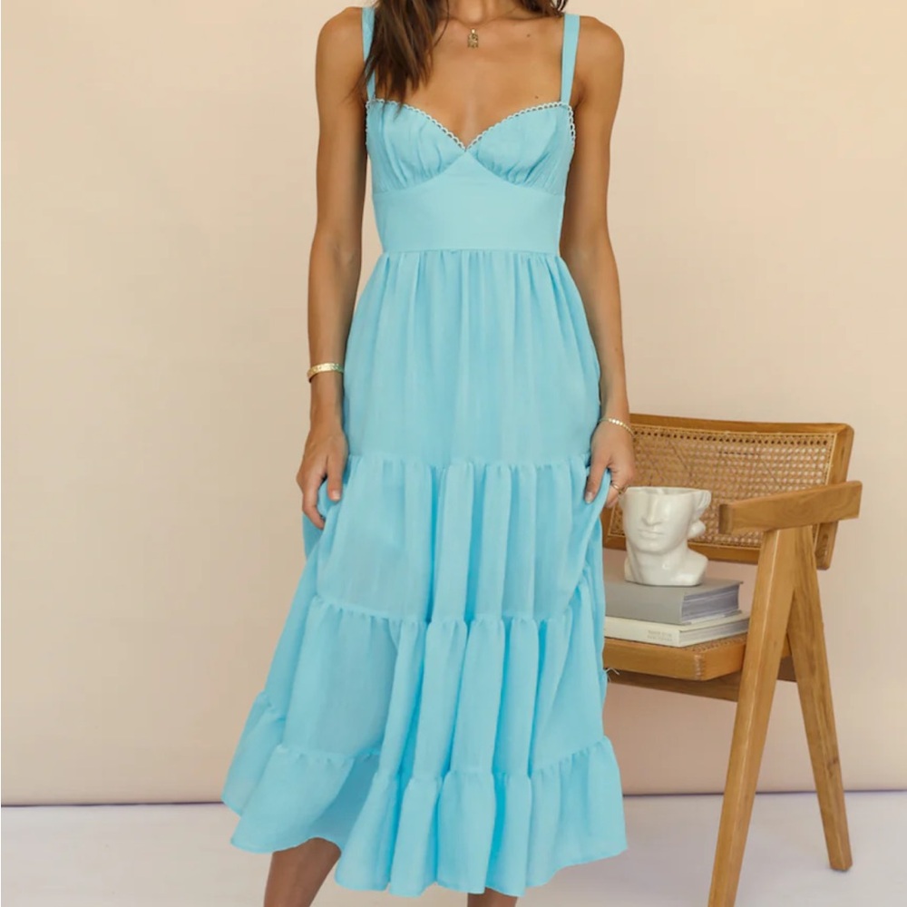 blue dress for baby girl Made in USA Baby Blue Infinity Dress Bridesmaid Convertible Dress main image 0